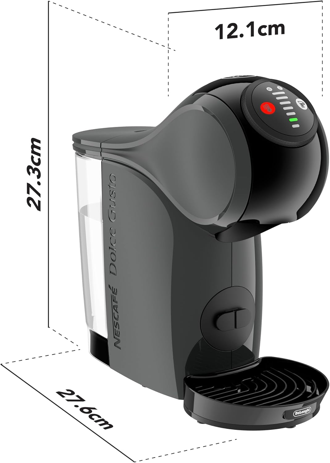 NESCAFÉ DOLCE GUSTO DeLonghi Dolce Gusto Genio S EDG226.A, Espressor cu capsule, inclusiv 3 capsule, design compact, tavă de scurgere reglabilă, 0,8 l, rezervor de apă detașabil, 1470 W, Antracit