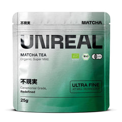 UNREAL® Ceremonial Bio Matcha – Ceai verde ceremonial 100% japonez – Calitate premium din Shizuoka – Pentru ceai, latte și smoothie-uri – Măcinat foarte fin pentru o cremozitate maximă – 25 g