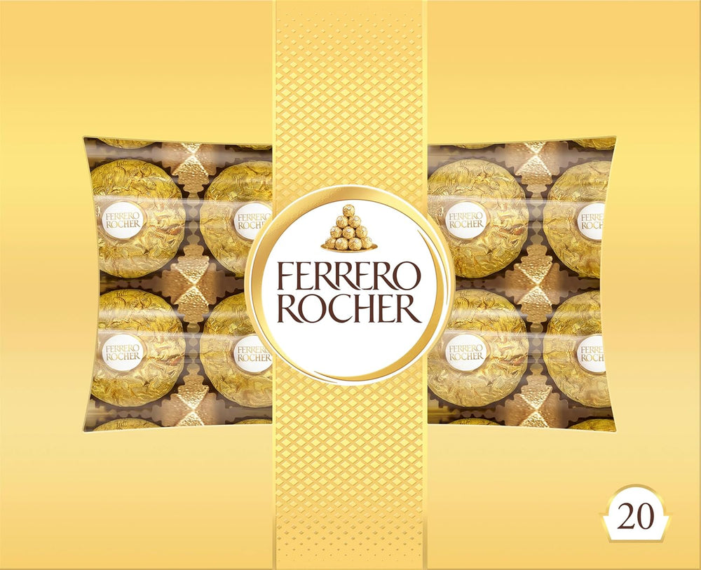Ferrero Rocher - Bombones especiales crujientes y cremosos de avellanas - Regalo de San Valentín para él y para ella - 16 paquetes de 4 bombones individuales