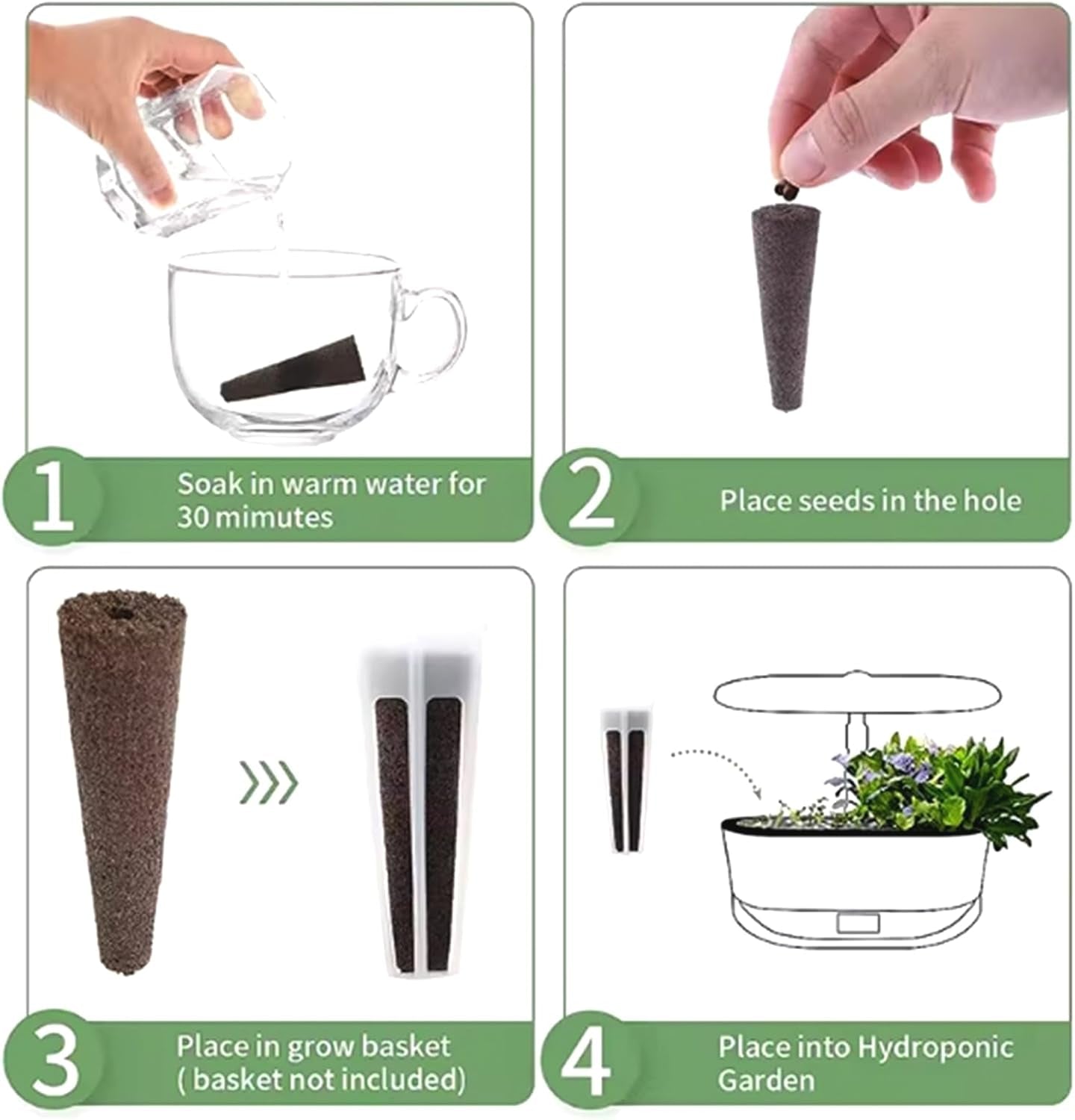 50 Esponjas de Cultivo de Repuesto, Tubos de Establecimiento de Semillas, Tapones de Esponja para Cultivo de Raíces, Kits de Cultivo Hidropónicos para Sistemas de Cultivo Hidropónicos, Hidropónicos de Interior, Jardín