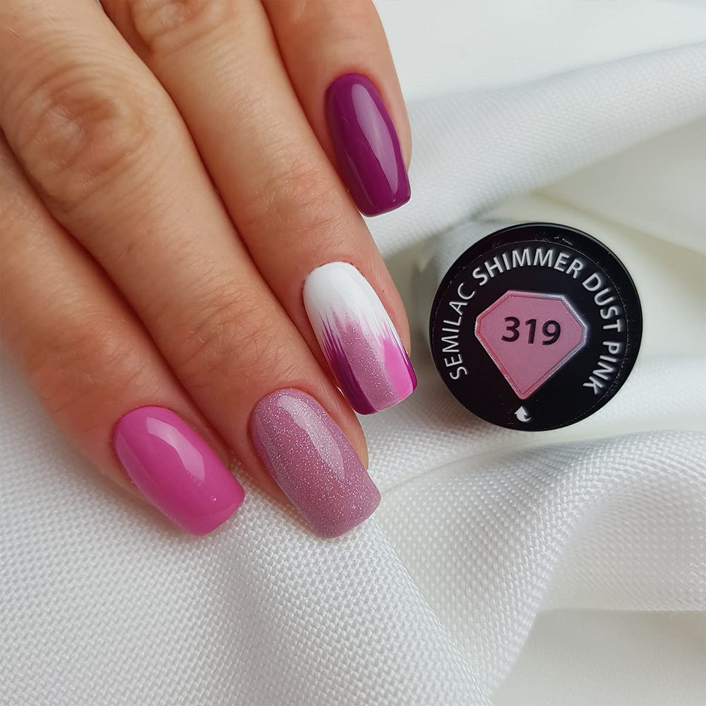 Esmalte de uñas UV Semilac Hybrid 319 Shimmer Dust Pink 7ml