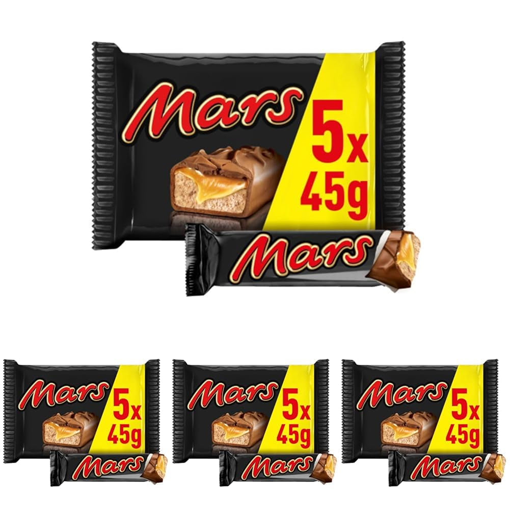 Baton de ciocolată, caramel, ciocolată, 1 pachet de 5 batoane (1 x 225 g) (pachet de 4)