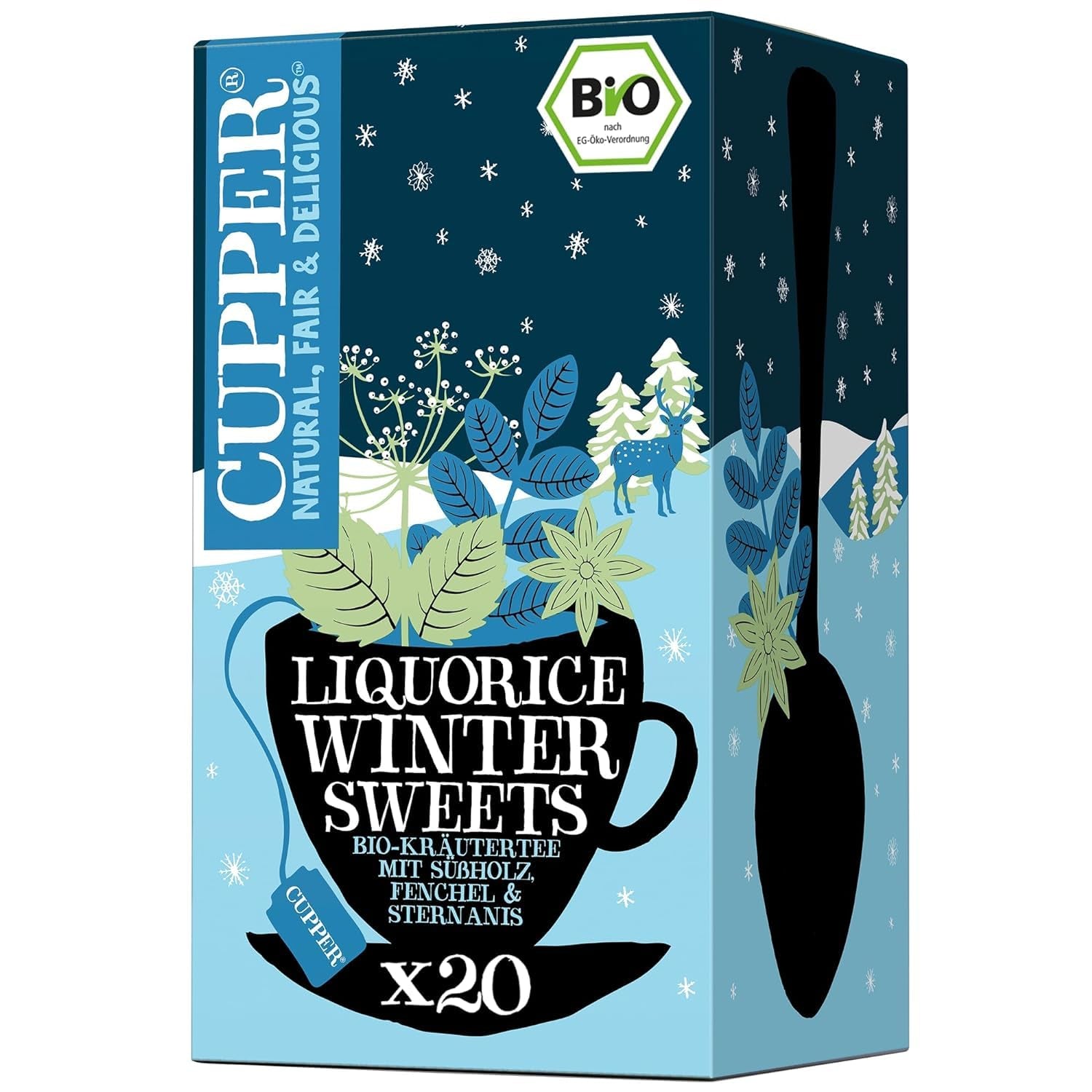 Cupper Ceai de fructe organic „Winter Strudel”, 20 pliculețe de ceai nealbite, ecologic, comerț echitabil