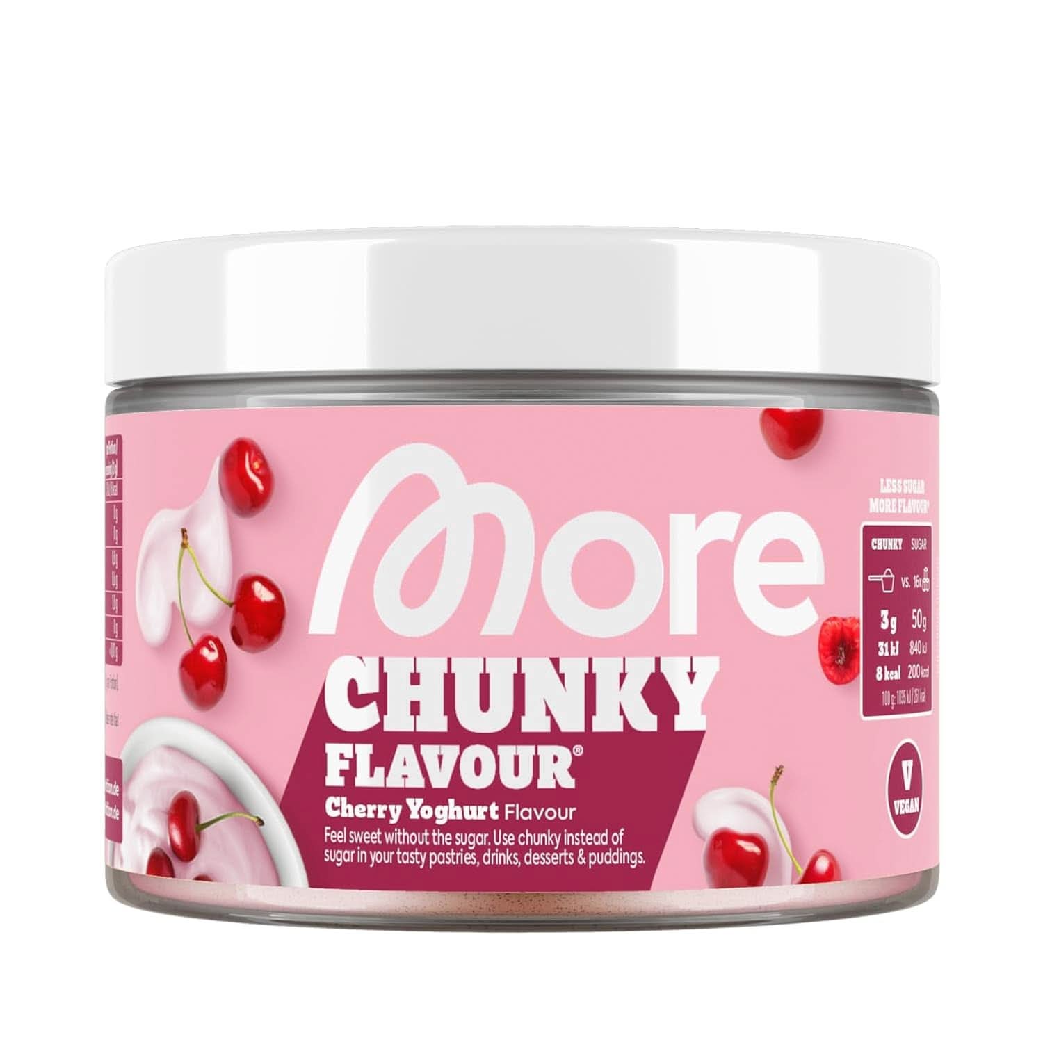 MÁS Chunky Flavor, Cheesecake de Arándanos, aroma en polvo para endulzar con inulina y lactasa, 150 gramos Edulcorantes Naty Shop 250 G (1Er Pack) Kirsch-Joghurt