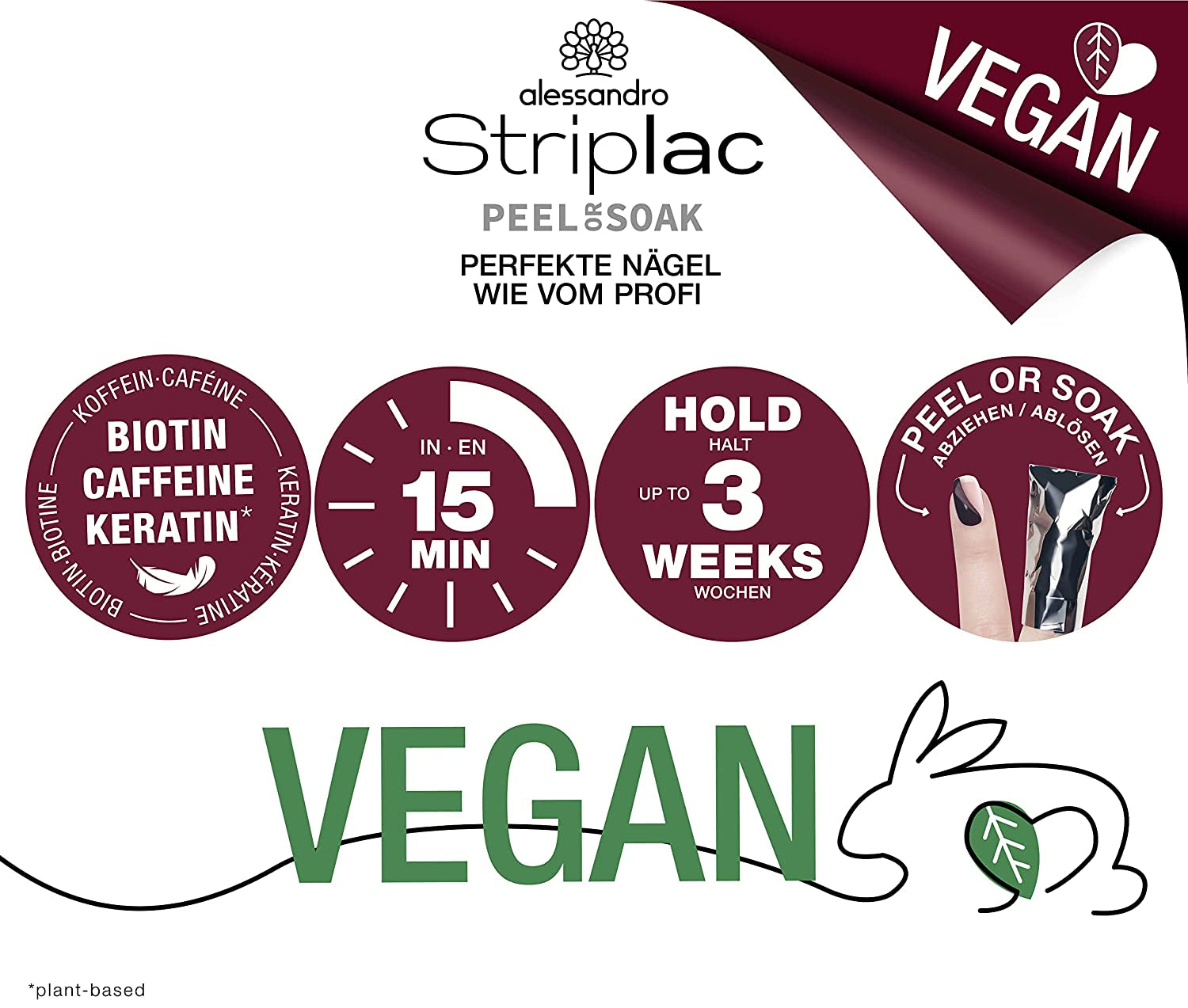 Esmalte de uñas UV alessandro Striplac Be My Lover - Delicado y duradero - Fácil eliminación gracias a la tecnología de eliminación peel-off - Vegano y libre de crueldad animal - 8 ml