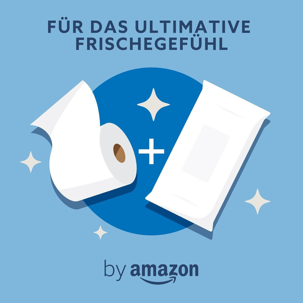 By Amazon Șervețele de toaletă moi, umede, fără miros, fine pentru a trage apa, neparfumate, 240 bucăți (6 pachete a câte 40 bucăți fiecare) (Fostul brand Presto!)