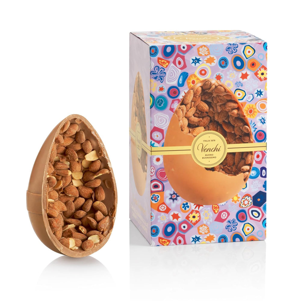 Venchi - Huevo de chocolate, sabor pistacho, con pistacho entero, con sorpresa, sin gluten, 500g, colección Pascua, idea de regalo