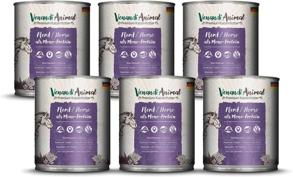 Venandi Animal Premium Hrană umedă pentru pisici, Tasting Pack III, pui, curcan, vită, pui + iepure, vițel, curcan, 6 X 200 G, fără cereale și naturală, 1.2 Kg