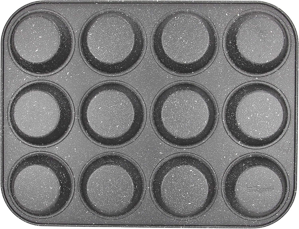 Pure Roq Muffinform Para 12 Muffins, Aluminio, Negro Moldes y bandejas para horno Naty Shop