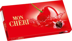 Ferrero Mon Chéri - Chocolate crujiente, licor afrutado y una cereza aromática - Regalo de chocolate de San Valentín para él y para ella - 1 paquete de 15 bombones individuales