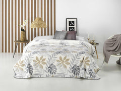 Manta Estampada, Gran Volumen, 100% Poliéster, 450 G/M², Suave, Para Otoño/Invierno, Diseño Harmony N10, 170 X 240 Cm, Para Camas De 90/105 Cm, Gris Naty Shop Edredones Y Edredones Gris 170X240 Cm - Cama De 90/105 Cm