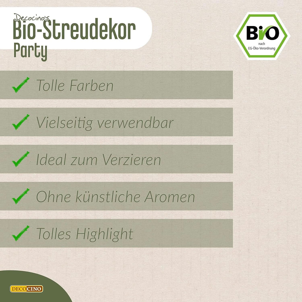 DECOCINO Sprinkles de zahăr vegan din dextroză de calitate organică, 60 grame Sprinkles Naty Shop