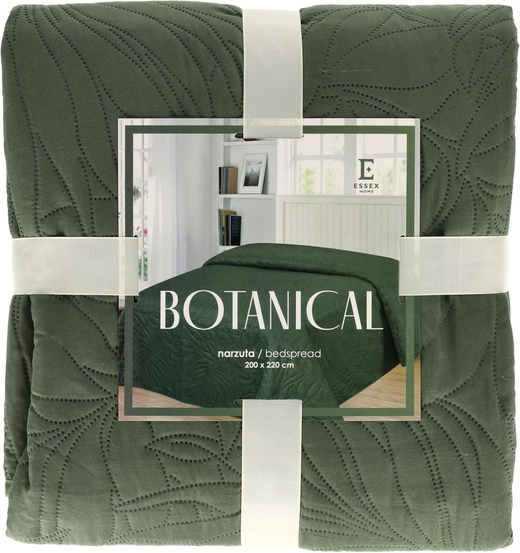 ESSEX - Cuvertură de pat 200 X 220 cm, ideală pentru dormitor, cuvertură de pat moale și confortabilă, matlasare modernă - Botanică, verde Paturi si Cuverturi Besuche den ESSEX-Store Verde (botanic) 200 X 220 Cm