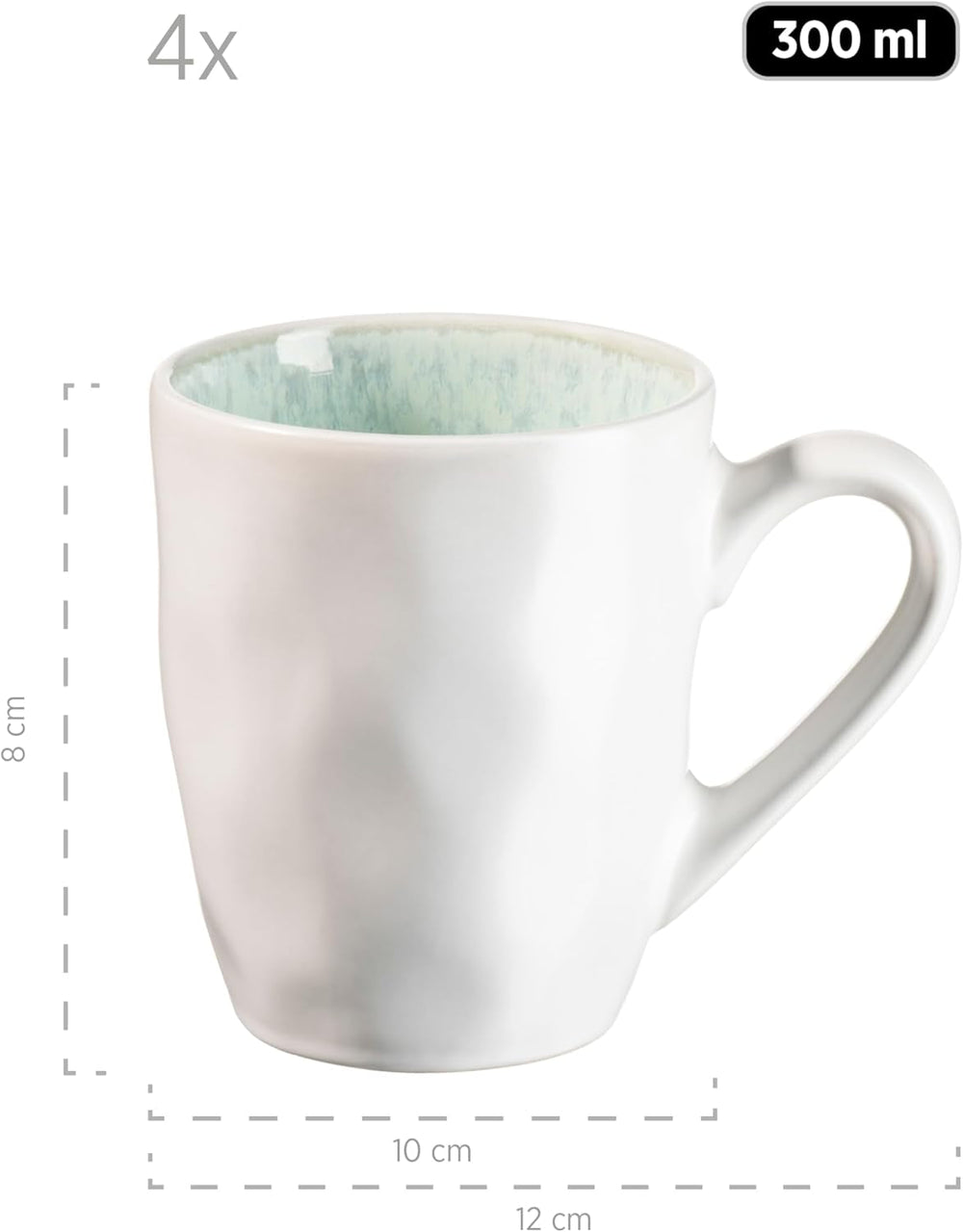 MÄSER Serie Frozen, Geschirr Set Aus Keramik Für 4 Personen, 16-Teiliges Kombiservice Mit Organischen Formen, Farblich Gesprenkeltes Service, Steinzeug, Türkis-Grün Juegos de vajilla Naty Shop