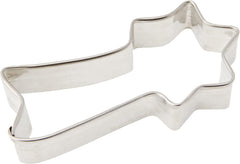 Formă de biscuiți Zenker în formă de stea căzătoare, formă de biscuiți de Crăciun, formă de biscuiți pentru biscuiți și fondant, formă de biscuiți de înaltă calitate, ajutor de bucătărie din oțel inoxidabil, culoare: argintiu