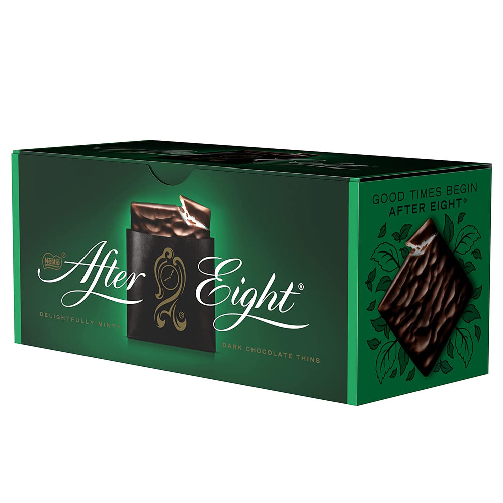 NESTLÉ AFTER EIGHT Cuadritos finos de chocolate amargo con relleno de crema de menta para conocedores Paquete de 5 (1 x 200 g)