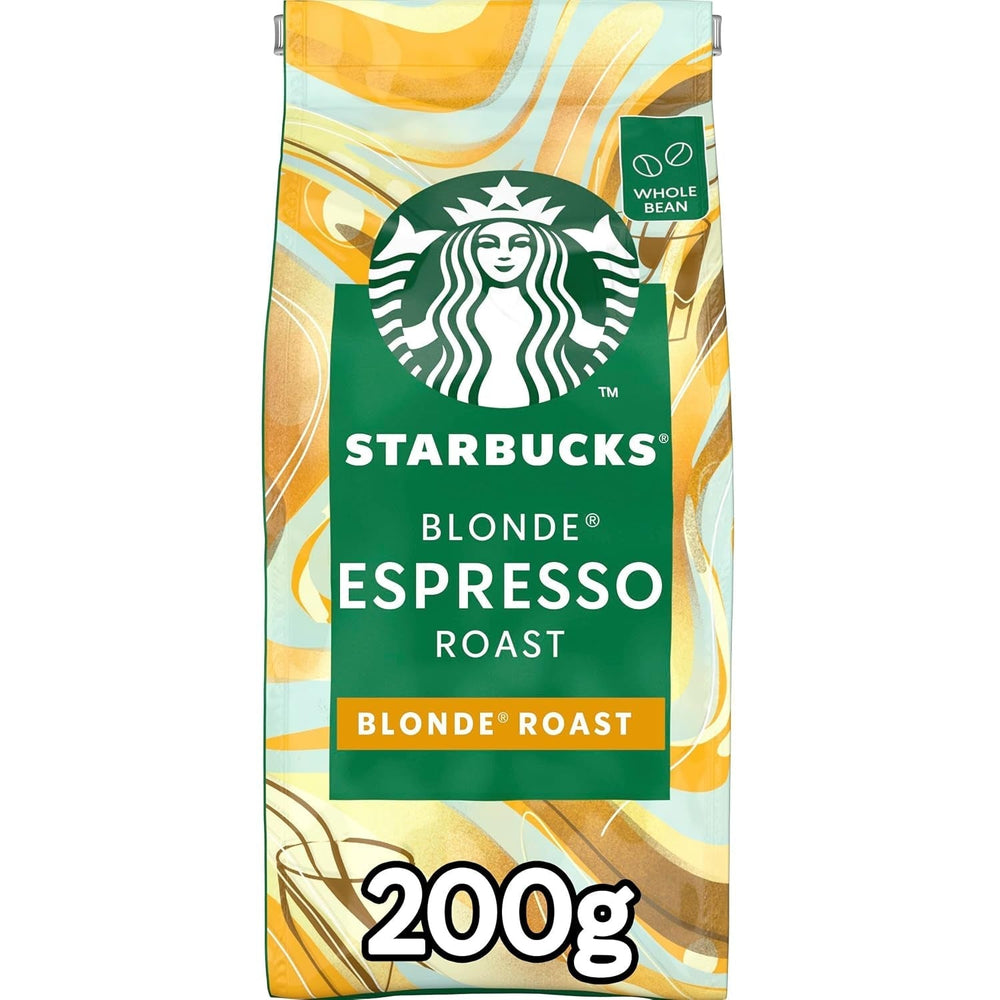 STARBUCKS Blonde Espresso Roast, Light Roast, boabe de cafea întregi 200G (pachet de 6) Cafea Naty Shop