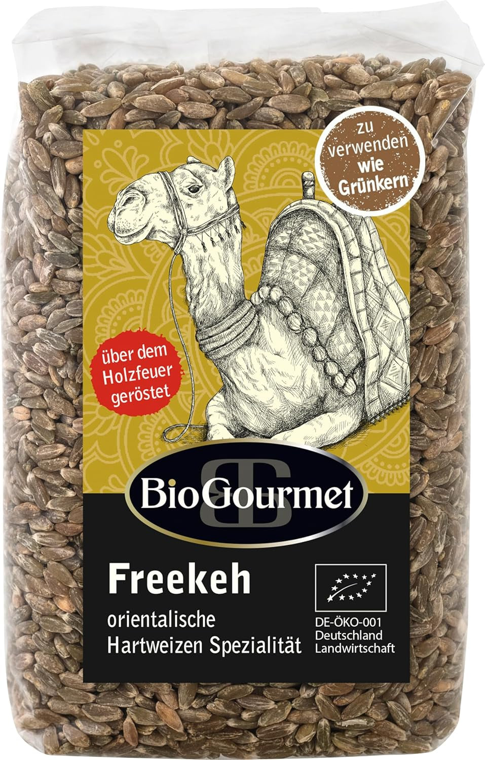 BioGourmet Freekeh, Trigo Verde 1 Bolsa de 500 g - Orgánico