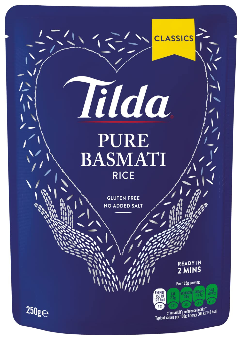 Arroz basmati al vapor Tilda, paquete de 6 (6x250g)
