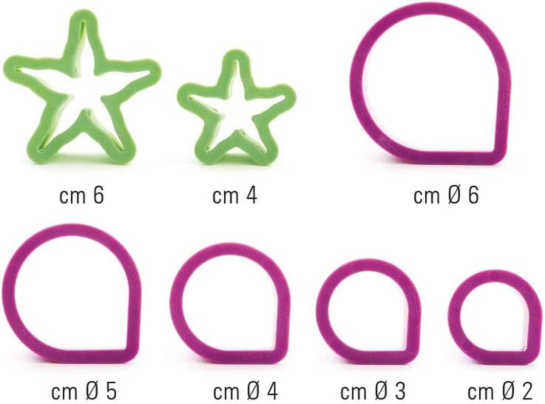 KIT 7 Cortadores Rosen-Set, Plástico, Morado, 8,5 x 8,5 x 5 cm