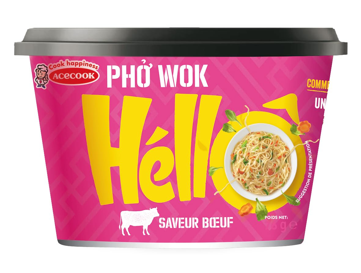 HELLO PHO WOK fideos instantáneos de arroz, ternera - 1 x 76 g