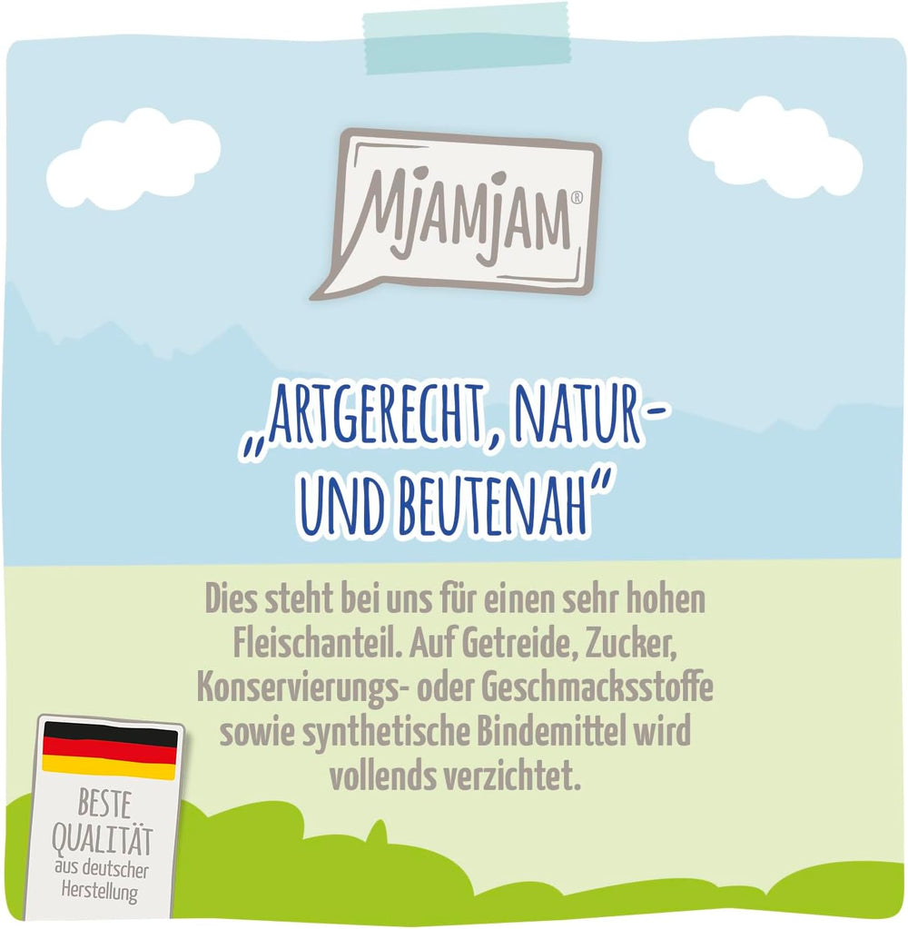 MjAMjAM - Hrană umedă premium pentru pisici - păstrăv rafinat cu pui suculent, pachet de 6 (6 x 400g), fără cereale