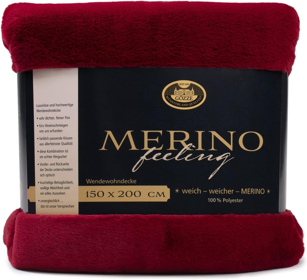 Gözze - Pătură confortabilă, Reversibilă, Densitate mare 600 G/M², 150 X 200 Cm - Verde închis Paturi si Cuverturi Besuche den GÃ¶zze-Store Roșu carmin 150 X 200 Cm