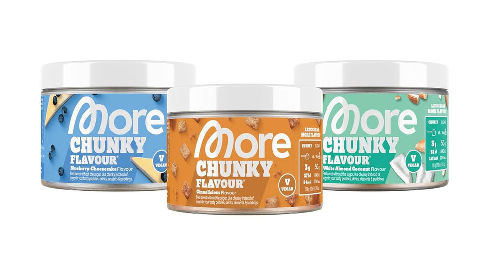 MÁS Chunky Flavor, Cheesecake de Arándanos, saborizante en polvo para endulzar con inulina y lactasa, 150 gramos Edulcorantes Naty Shop