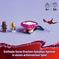 LEGO NINJAGO Spinjitzu Spinner Dragón de Sora - Juguete Ninja de Acción con 2 Minifiguras - Set de Juego Pequeño para Niños - Idea de Regalo para Niños y Niñas de 6 Años 71824 Juegos de Construcción Besuche den LEGO-Store