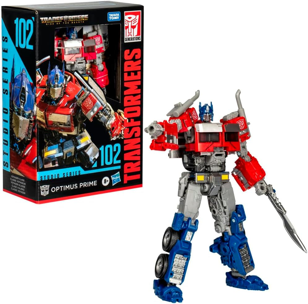 Transformers Studio Series Voyager Class Rise of the Beasts 102 Optimus Prime figurină de acțiune, roșu, alb, albastru Action figures Naty Shop