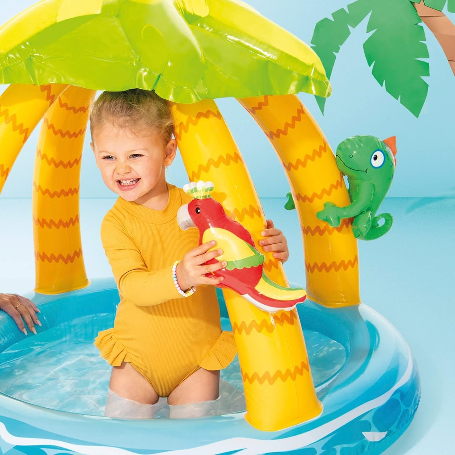 Piscină gonflabilă Intex Tropical Island pentru bebeluși, dimensiuni: 102 cm x 86 cm (58417NP)