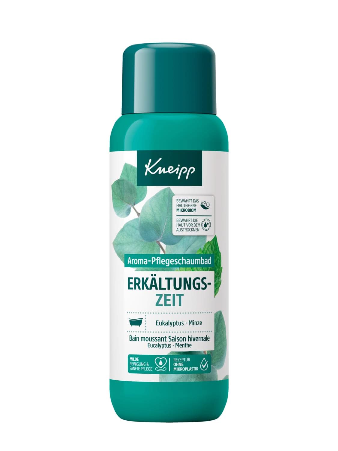 Kneipp Aroma Foam Bath Cold Season, aditivo de baño con aceites esenciales naturales de eucalipto y menta, 400 ml Ducha y baño Naty Shop Single