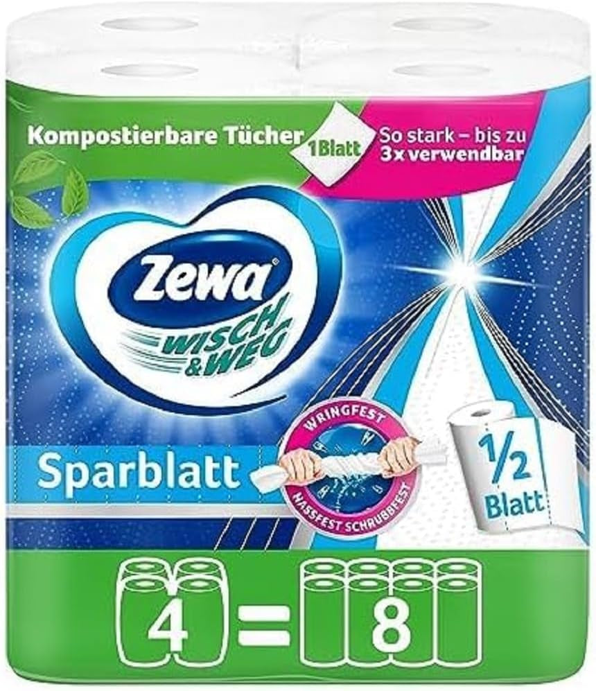 Hârtie igienică economică Zewa Wipe & Remove, 4 bucăți (pachet de 1)