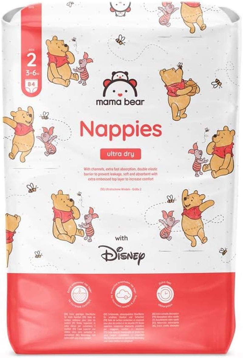 Marca Amazon: Mama Bear Disney Pañales ultra secos, tamaño 3 (4-9 kg) - Caja mensual, blanco, 172 unidades (2 paquetes de 86)