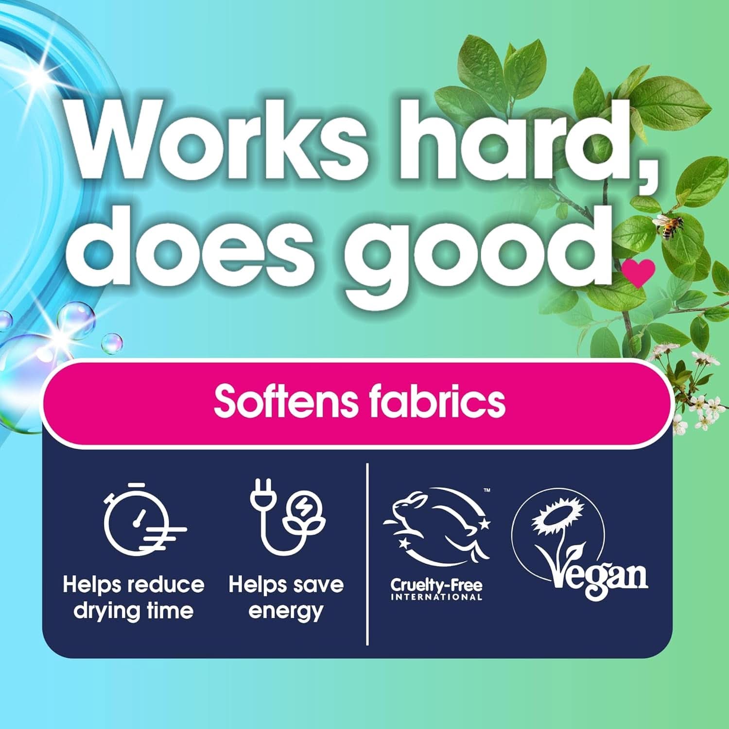 Bolas para secadora fabricadas con un material nuevo y más suave con diseño variable. Contiene 2 detergentes para ropa Naty Shop.