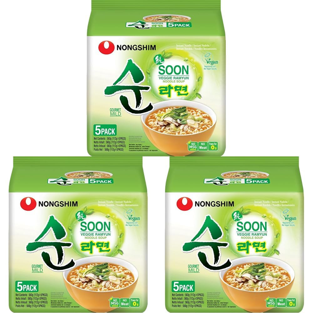Nong Shim - Sopa Instantánea Nudeln Soon Veggie - Multipack (12 X 67 GR)