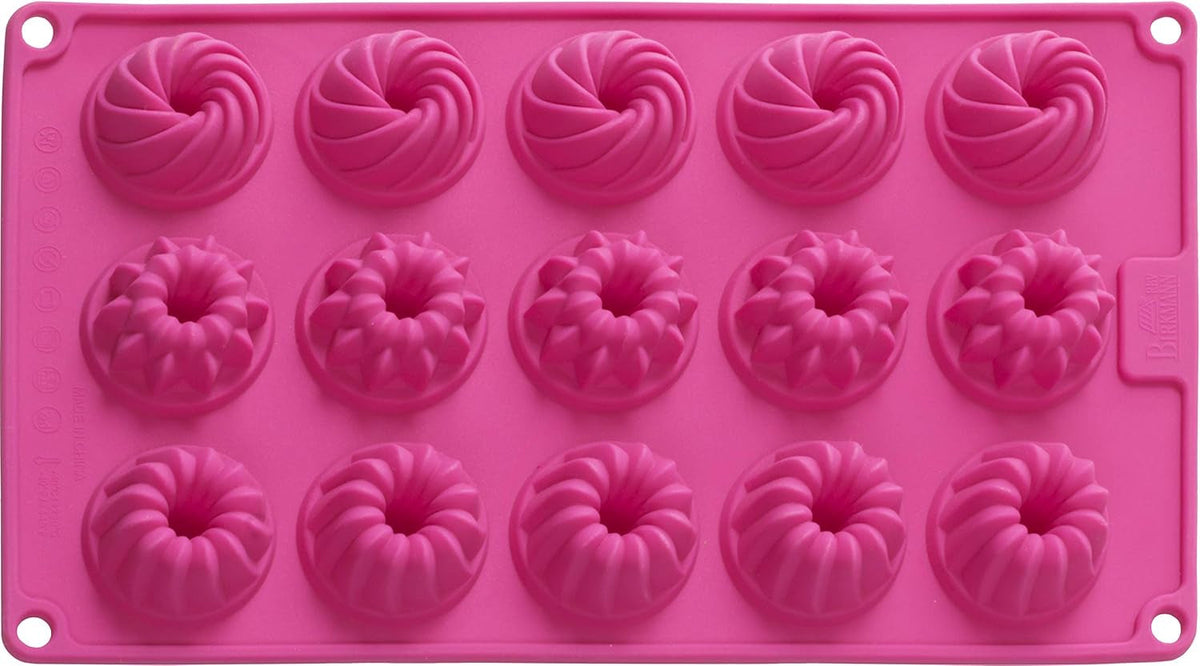 Birkmann, Easy Baking, Donutblech, Backform Für 6 Donuts, Mit Hochwertiger Antihaftbeschichtung, Ø 9 cm, Mit Rezept, 881631 Moldes y bandejas para hornear Naty Shop 15Er Gugelhupfform