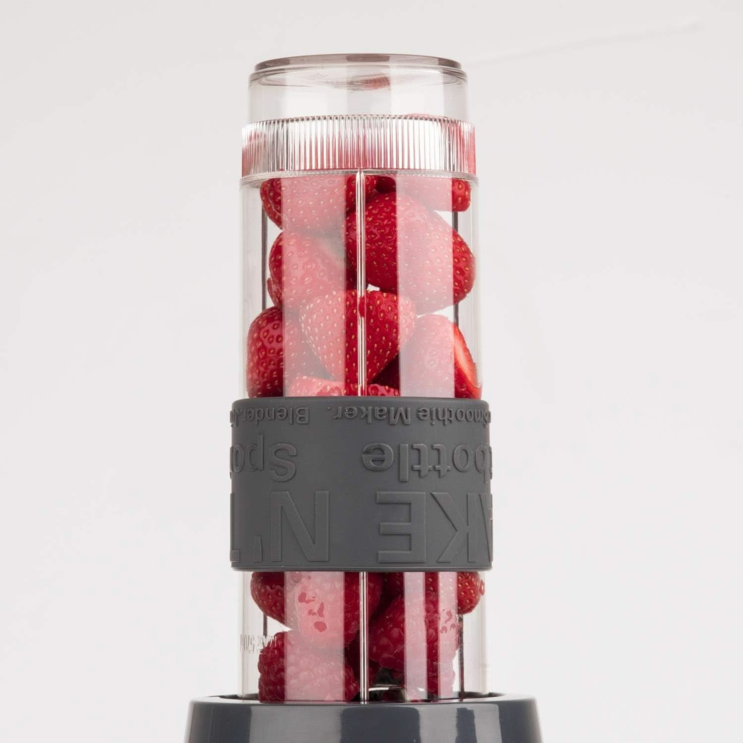 H.Koenig Smoothie Maker SMOO9 - Mini Batidora De Pie - Mini Batidora - 300 Watt - 570 Ml - Edelstahl - 2 Kunststoffflaschen - Bpa-Frei, Grau Kitchen Naty Shop