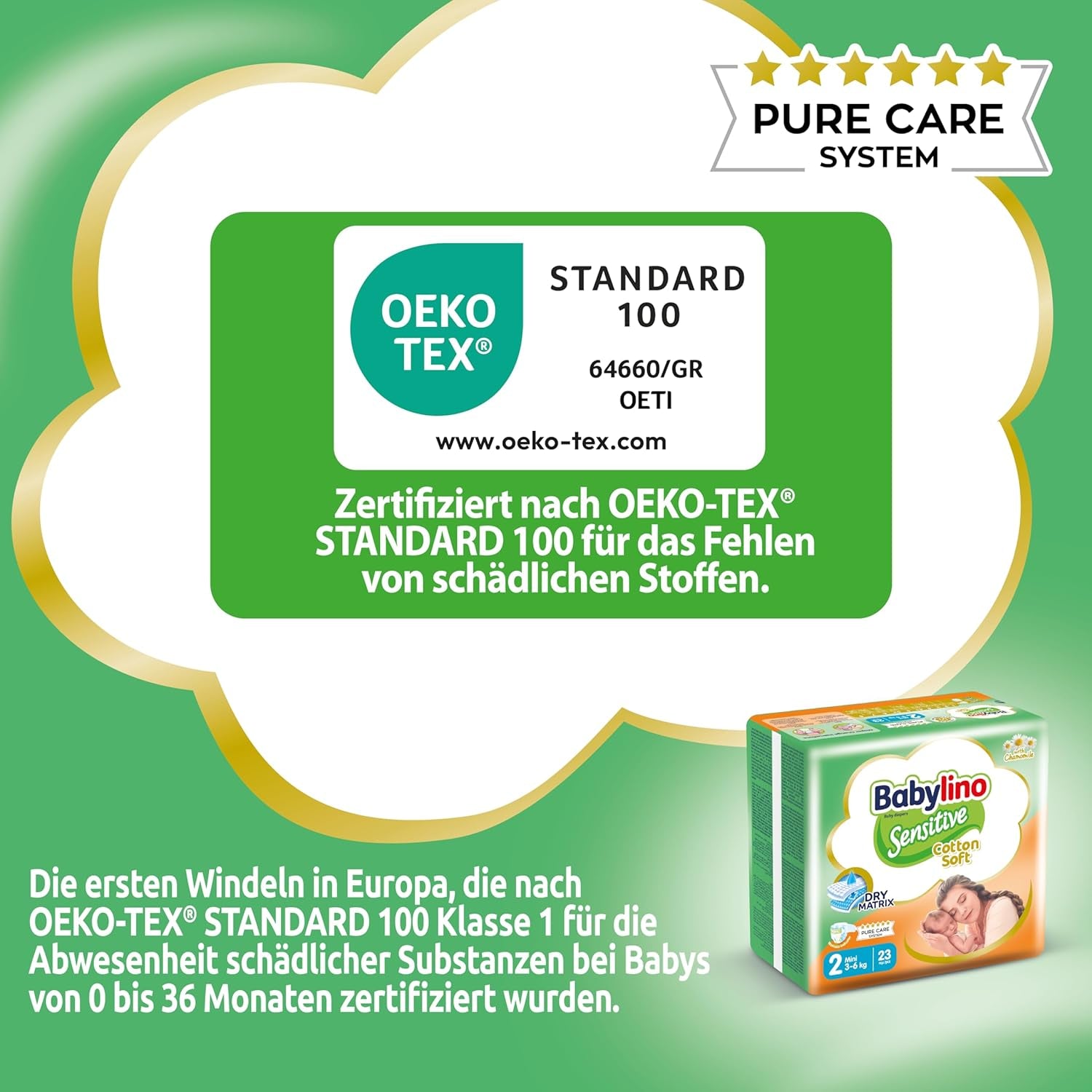 Pañales para bebés sensibles, talla 2, mini (3-6 kg), 192 pañales
