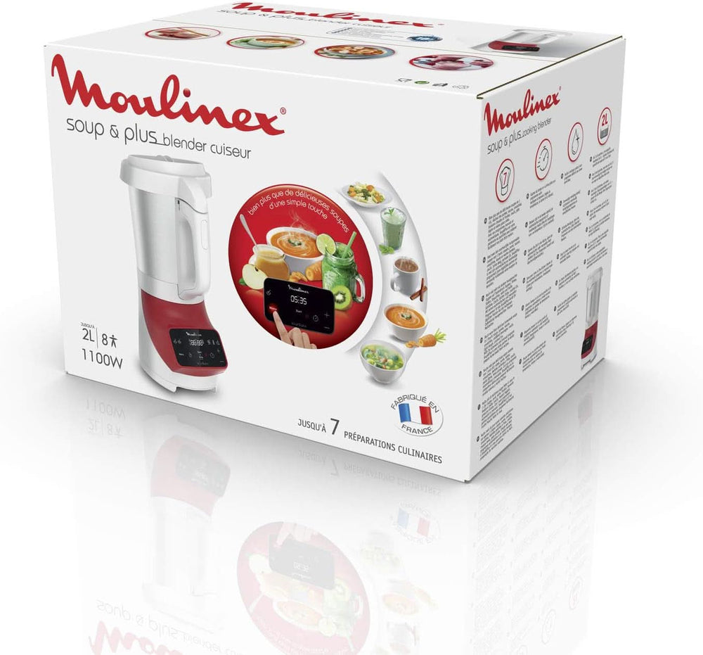Soup&Plus LM924500 Batidora de pie, 1100 W, Schüssel 2 L, Edelstahlklingen, 3 programas automáticos, Manueller Modus, Perfektes Mixen, Suppen, Smoothies, Eussies, Made in France, Soup&Plus Mother and Child Naty Shop