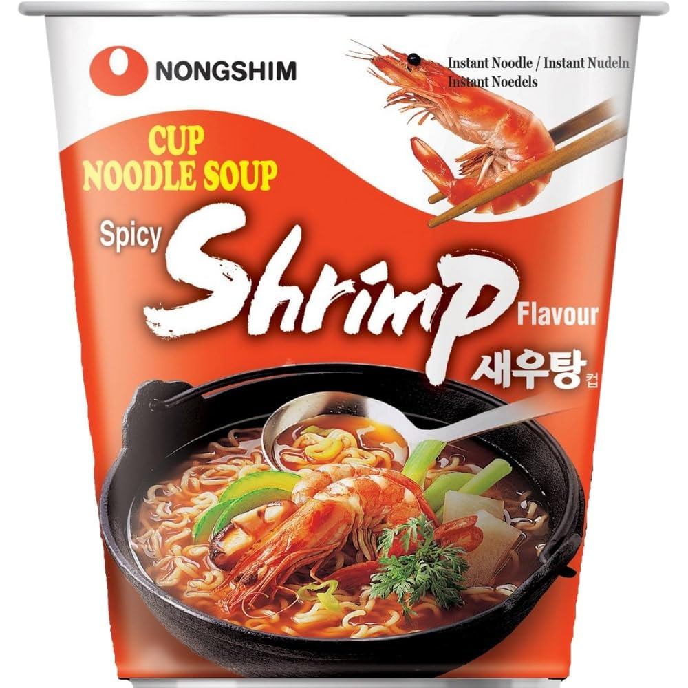 Instant Noodles Nong Shim Kimchi Ramyun Tazón grande - Sopa de ramen coreana - Preparación rápida - 1 paquete 112 g