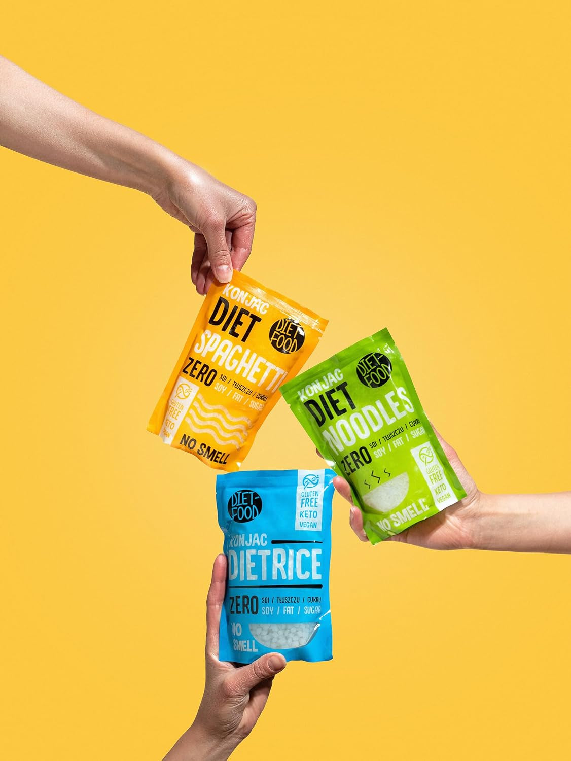 Fideos Shirataki Dietéticos | Fideos Konjac bajos en carbohidratos | 200 gramos de fideos dietéticos solubles en agua, veganos, bajos en calorías, sin grasa, sin soja, sin gluten