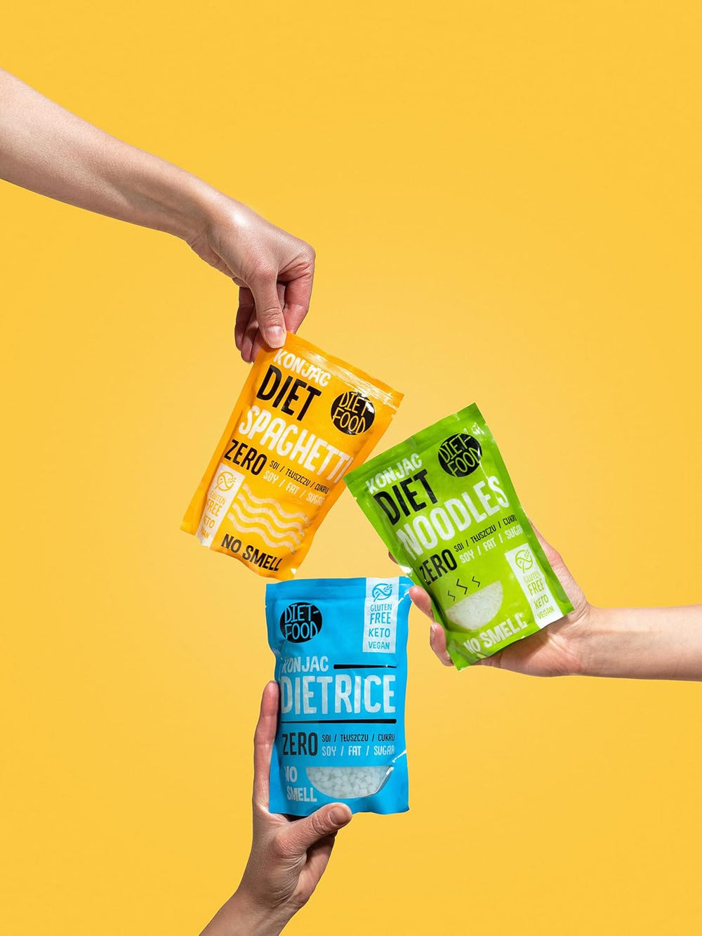 Fideos Shirataki Dietéticos | Fideos Konjac bajos en carbohidratos | 200 gramos de fideos dietéticos solubles en agua, veganos, bajos en calorías, sin grasa, sin soja, sin gluten