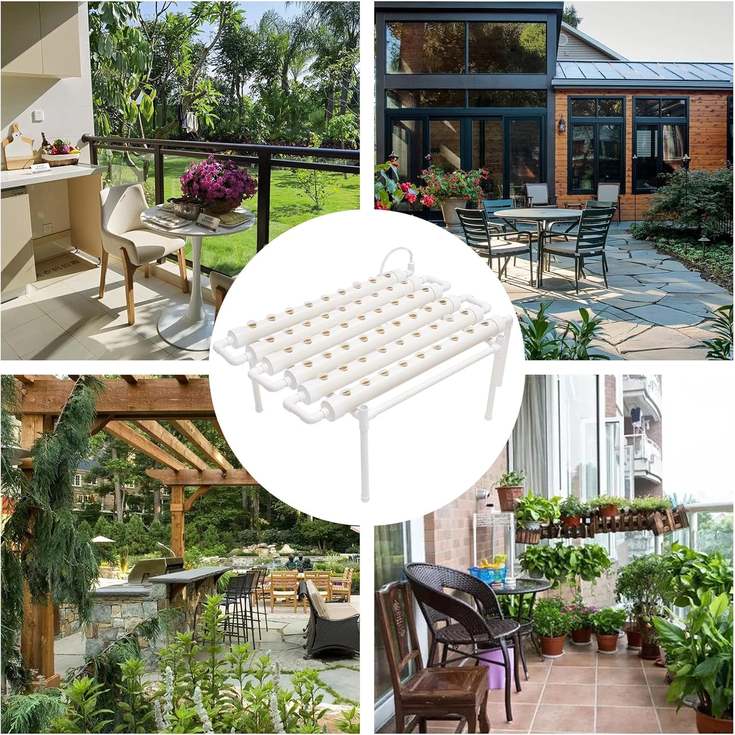 Hydroponische Systeme Grow Set Hydrokultur Plant Vegetal Hydroponisches Pflanzen BewäSserung System Garten Kit Herramienta de jardín Pflanze Sites Cultivo hidropónico Hydroponisches Anzuchtsystem 54LöCher 6Rohr