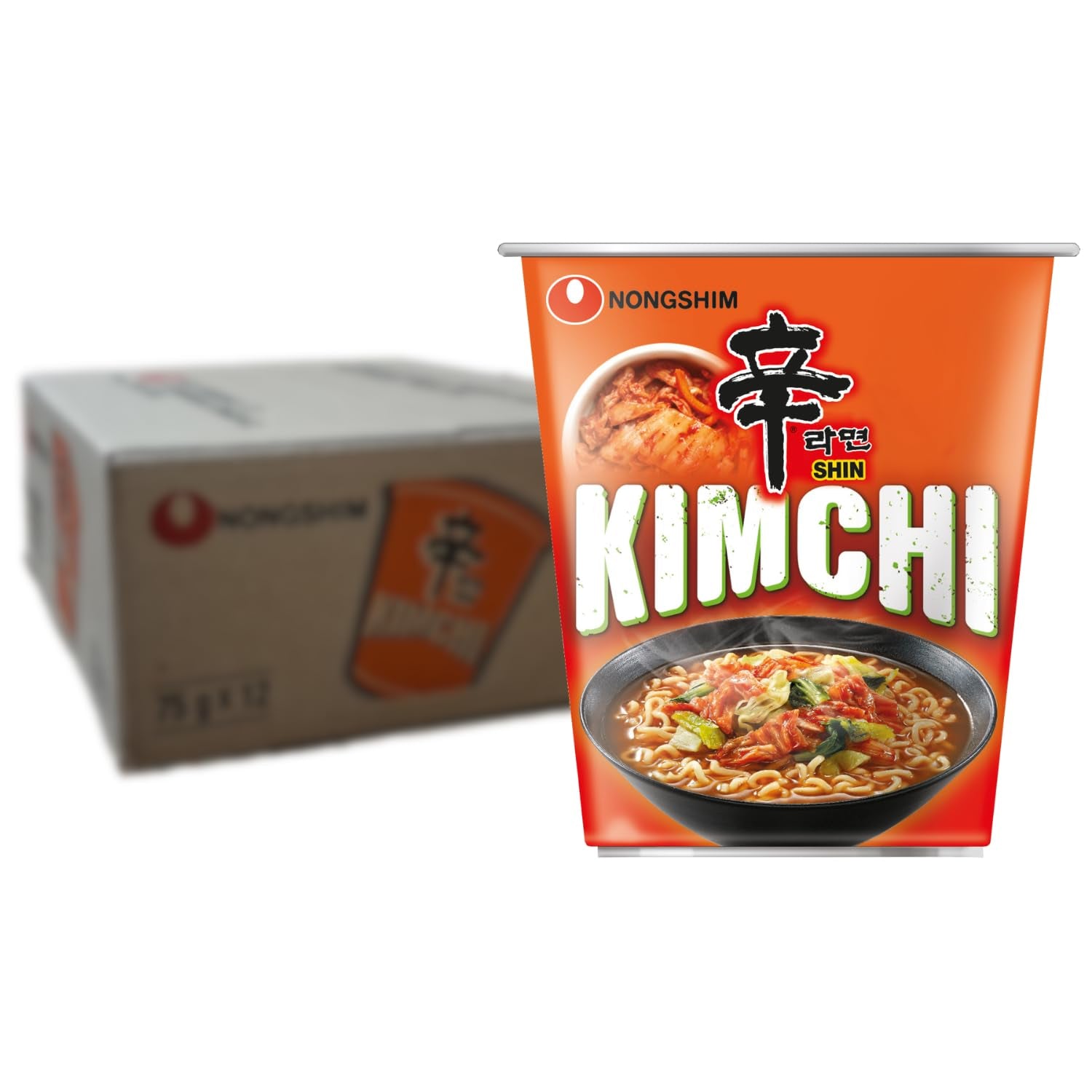 Instant Noodles Nong Shim Kimchi Ramyun Tazón grande - Sopa de ramen coreana - Preparación rápida - 1 paquete 112 g
