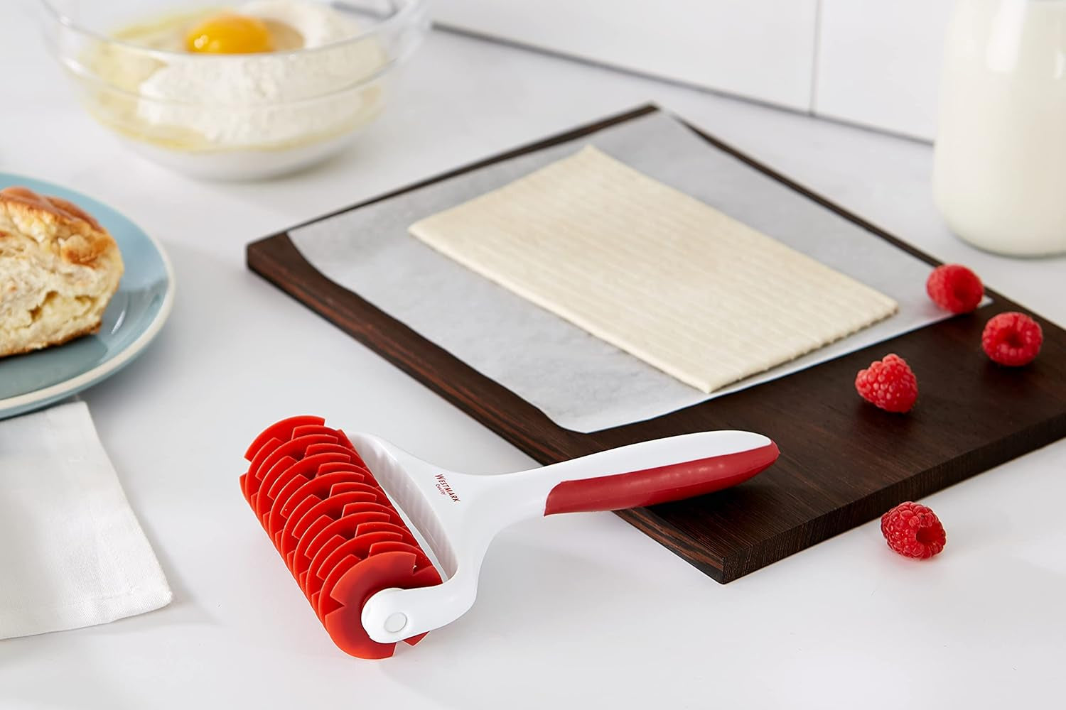 Westmark Gitterroller, Longitud: 19,5 cm, Kunststoff, Weiß/Rot, 32182270