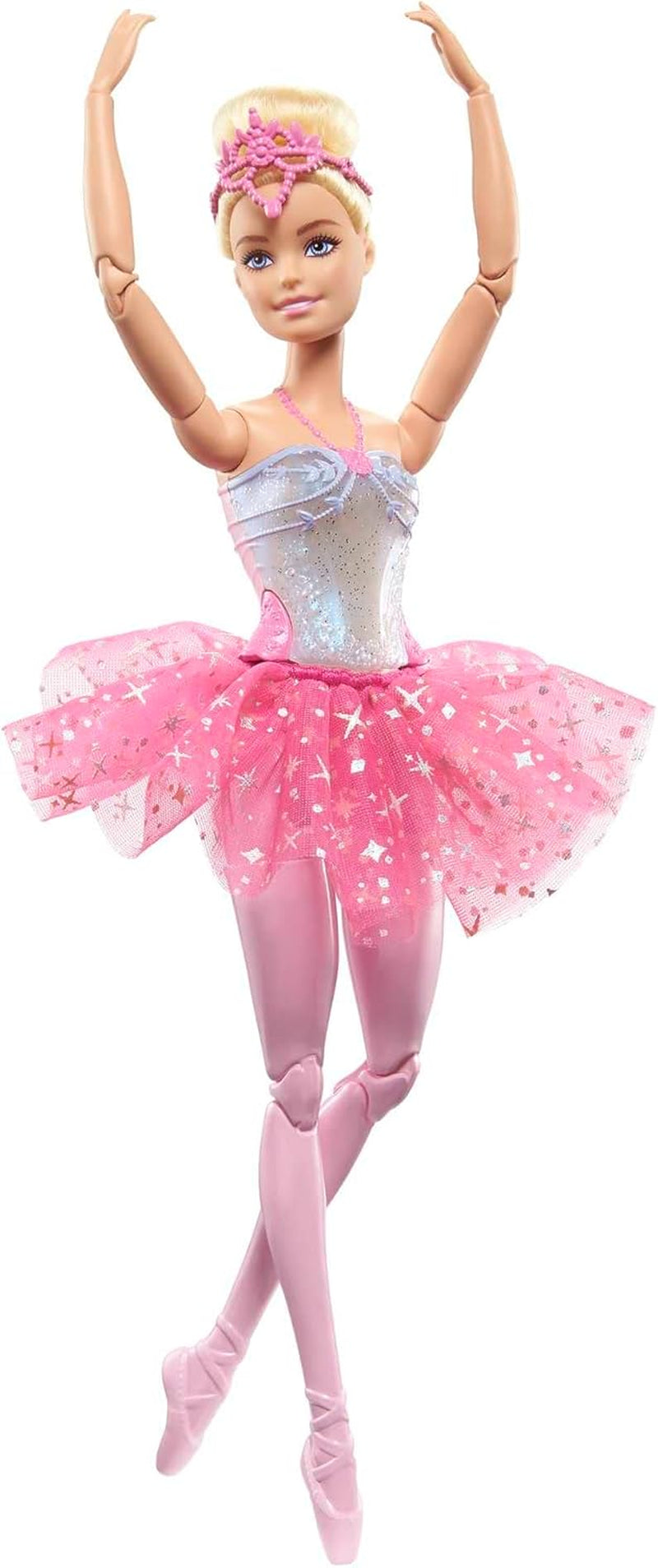 Păpușa Barbie Dreamtopia Magic Light Ballerina, cu tutu roz și păr blond, 5 efecte luminoase și sonore, Barbie mobilă, de la 3 ani, HLC25 Papusi Naty Shop Singur Păr blond