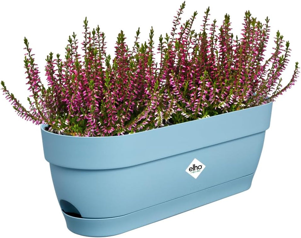 Elho Vibia Campana, ghiveci de balcon cu rezervor de apă, 50 cm, 100% plastic reciclat, Ø 49,0 x H 17,0 cm, negru/antracit