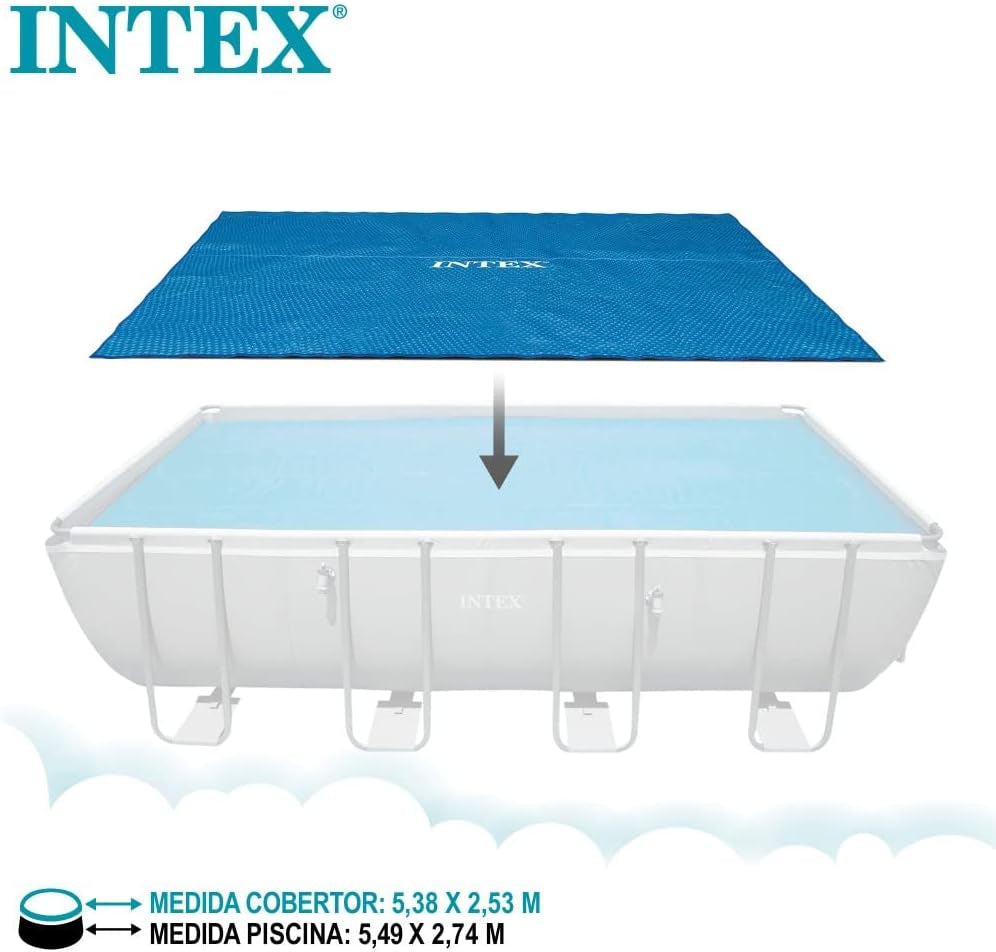 Funda de colchón Intex Ultra Frame rectangular 549 x 274 cm, grosor 160 micras, dimensiones de fabricación: 538 x 253 cm, 28016, azul