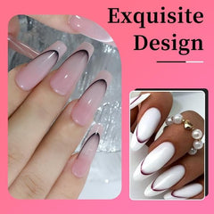 French Tip Nagelaufkleber - 6 Blatt Selbstklebende Nail Art Schablonen - Nagel Zubehör Und Dekoration